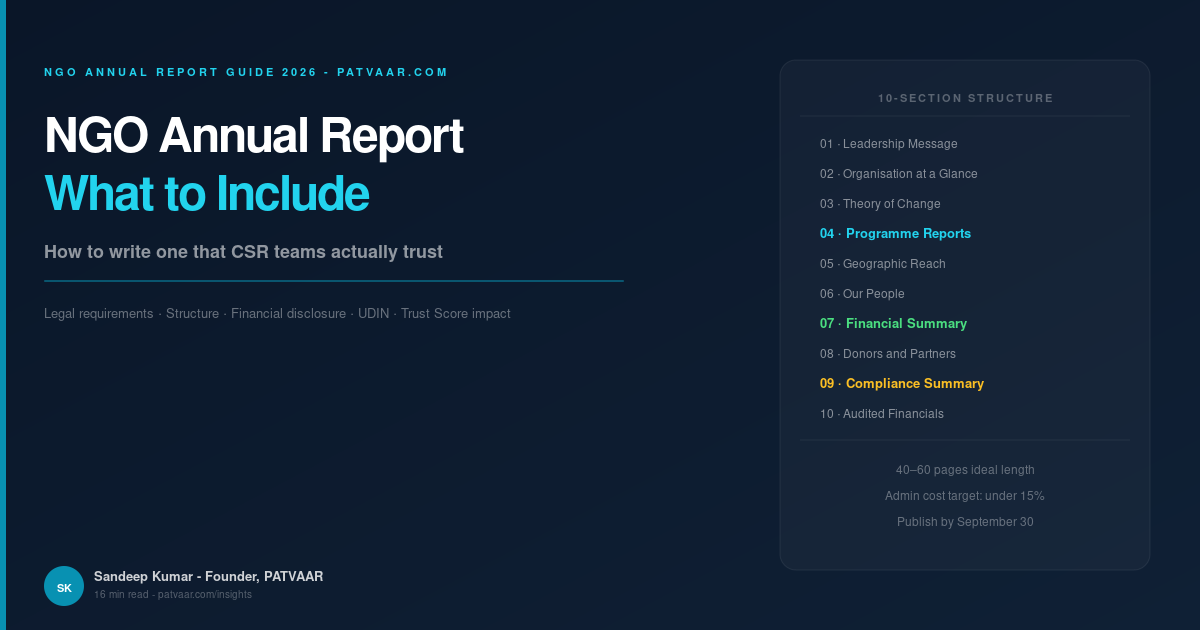 NGO Annual Report Guide — What to Include and How to Write It (2026)